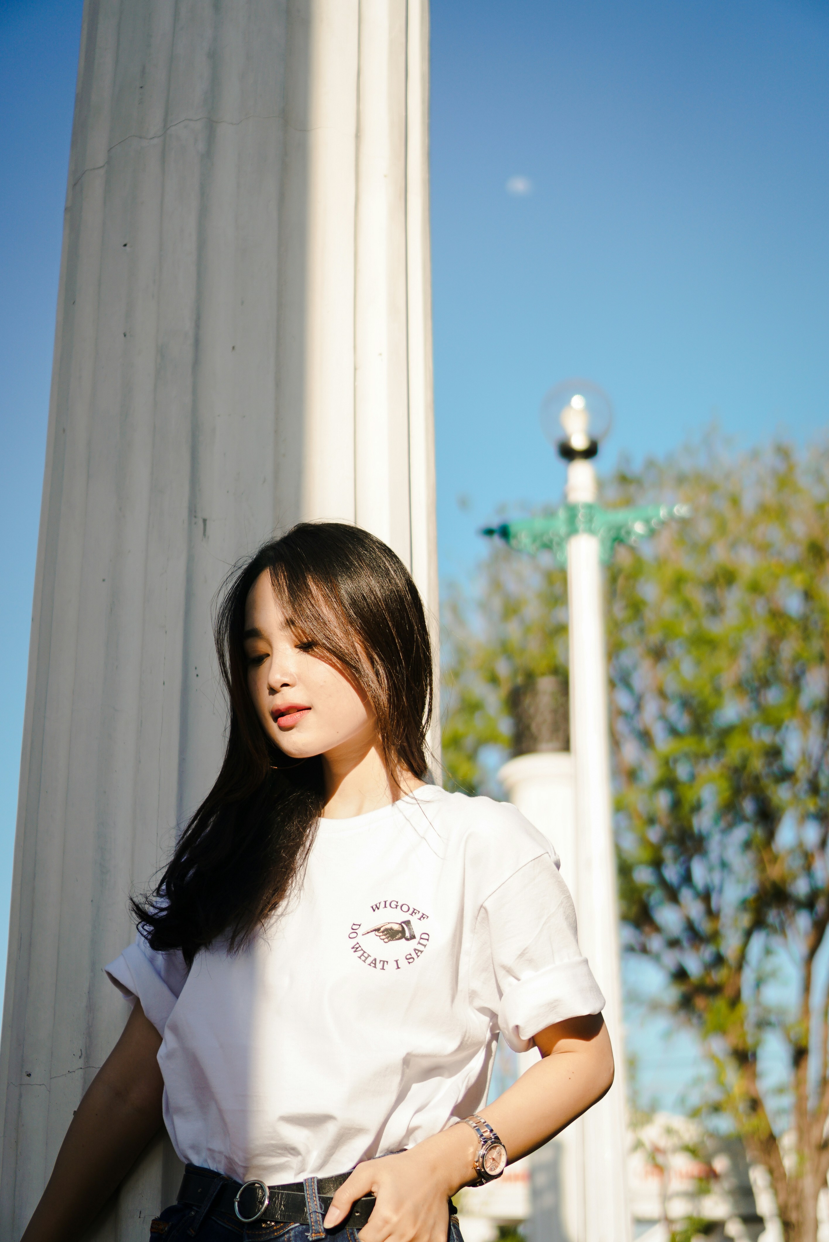 Model under neon